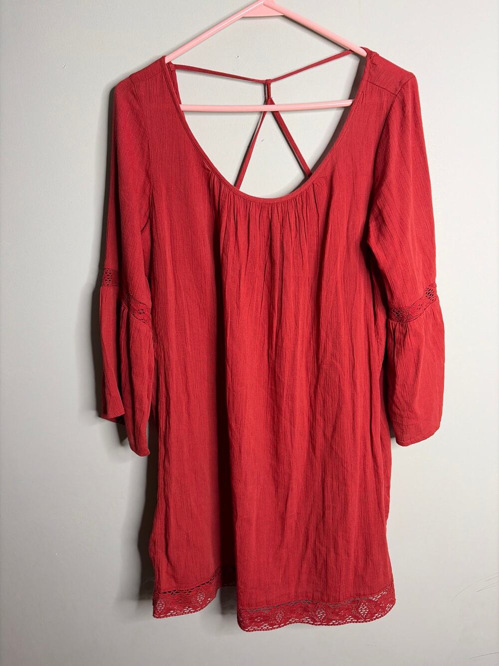 Aerie Women's Boho Mini Dress Rust Small